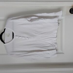 Offline white waffle knit Henley long sleeve shirt size Large